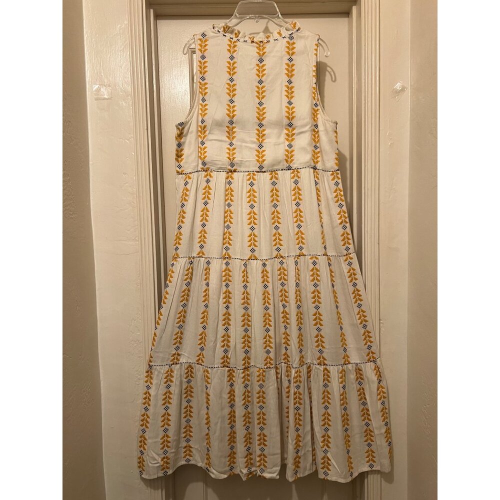 Versona Large Tank Dress Aztec Tassels Maxi Lined Tiered Career festival Comfort - Picture 10 of 16